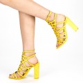 Dámske sandále na hrubom podpätku XKK157 Žltá | Mei