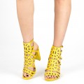 Dámske sandále na hrubom podpätku XKK157 Žltá | Mei