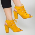 Dámske sandále na hrubom podpätku WT003 Žltá | Mei