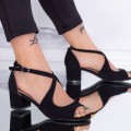 Dámske sandále na hrubom podpätku YXD20 Čierna | Mei