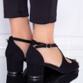 Dámske sandále na hrubom podpätku YXD20 Čierna | Mei