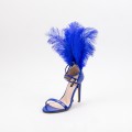 Dámske sandále s tenkým podpätkom XKK232 Modrá | Mei