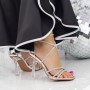 Dámske sandále s tenkým podpätkom 2BD25 Strieborná » MeiMall.sk