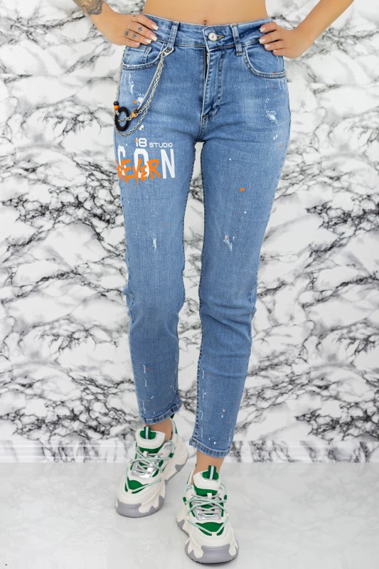 Dámske džínsy 50928 Modrá Fashion
