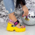 Dámske sandále na platforme 2WL99 Žltá Mei