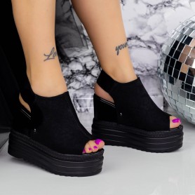 Dámske sandále na platforme 2W58 Čierna » MeiMall.sk