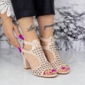 Sandále s hrubým podpätkom 2XKK98 Béžová Mei
