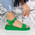 Dámske sandále na nízkom podpätku 2Y5 Zelená Mei