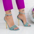 Dámske sandále s tenkým podpätkom VK118 Modrá Botinelli