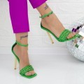 Dámske sandále s tenkým podpätkom VK118 Zelená Botinelli