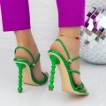 Dámske papuče na podpätku VK141 Zelená Botinelli