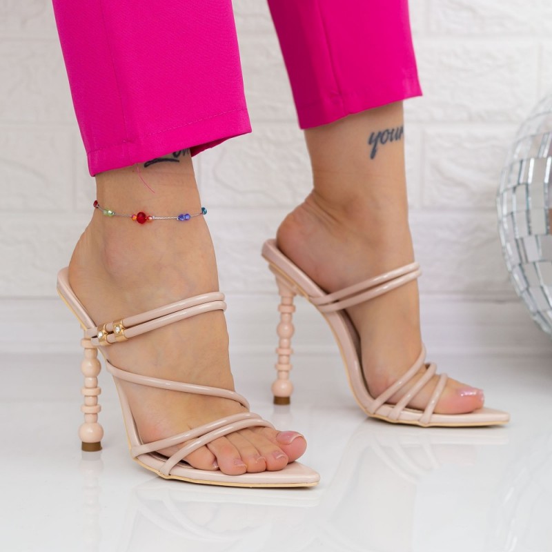 Dámske papuče na podpätku VK141 Ružová Botinelli