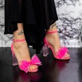 Dámske sandále na hrubom podpätku 2XKK11 Ružová Mei
