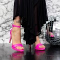 Dámske sandále s tenkým podpätkom 2XKK15 Ružová Mei