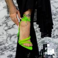 Dámske sandále s tenkým podpätkom 2ZB5 Zelená Mei