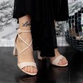 Sandále s hrubým podpätkom 2YXD75 Béžová Mei