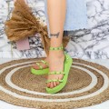 Dámske sandále na nízkom podpätku 2WS13 Zelená Mei