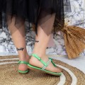 Dámske sandále na nízkom podpätku 2Q2 Zelená Mei