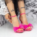 Dámske sandále s tenkým podpätkom 2XKK19 Ružová Mei