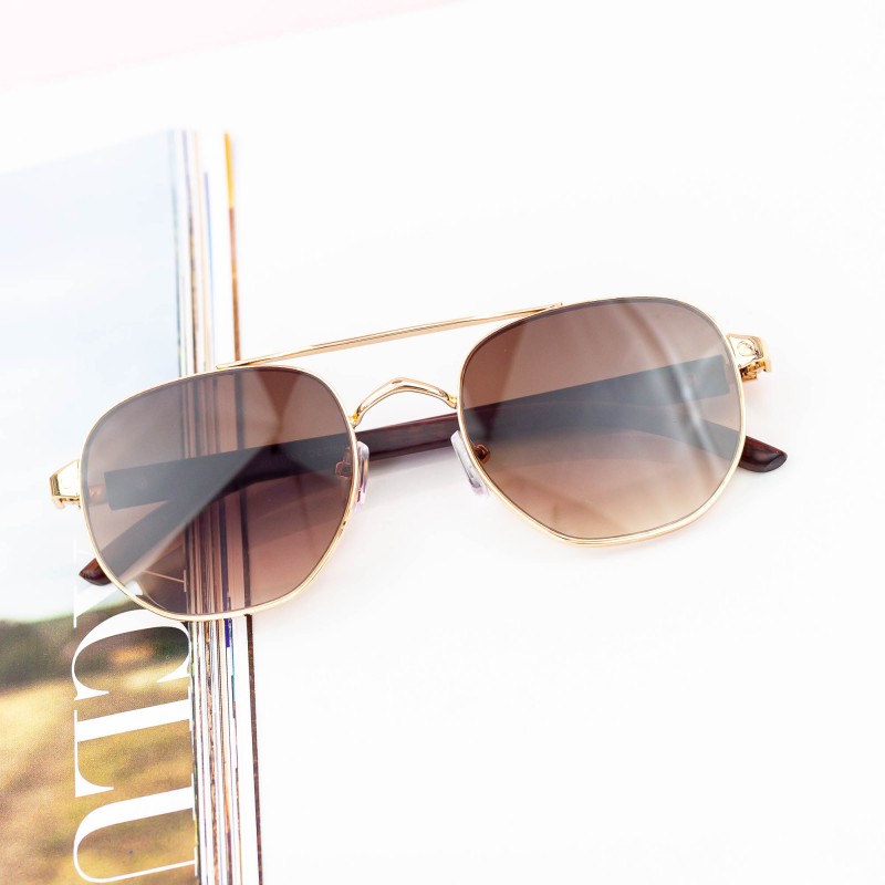 Dámske slnečné okuliare 20306 Zlatý-Hnedá Fashion