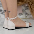 Dámske sandále na nízkom podpätku 2HXS8 Béžová Mei