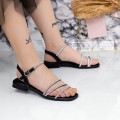 Dámske sandále na nízkom podpätku 2HXS9 Čierna Mei