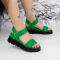 Dámske sandále na platforme 2KM7 Zelená Mei
