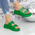 Dámske papuče s nízkou podrážkou 2WS10 Zelená Mei