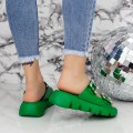 Dámske papuče s nízkou podrážkou 2WS10 Zelená Mei