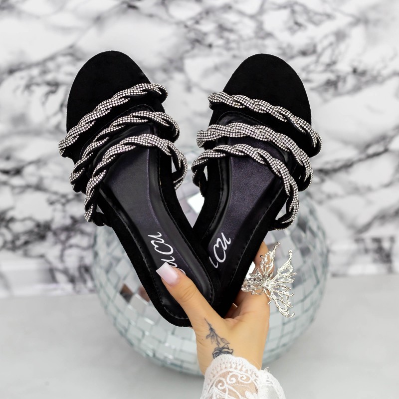 Dámske papuče s nízkou podrážkou 2WS5 Čierna Mei