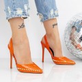 Tenké topánky na podpätku 2KV79 Oranžová Mei