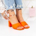 Dámske papuče na podpätku 2LE12 Oranžová Mei