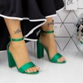 Dámske sandále na hrubom podpätku 2XKK88 Zelená Mei