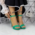 Dámske sandále s tenkým podpätkom 2XKK90 Zelená Mei