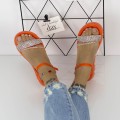 Dámske sandále na nízkom podpätku 2HXS17 Oranžová Mei
