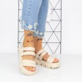 Dámske sandále na nízkom podpätku 2HXS5 Béžová Mei