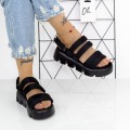 Dámske sandále na nízkom podpätku 2HXS5 Čierna Mei