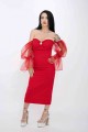 Dámske šaty R2784 Červená Kikiriki