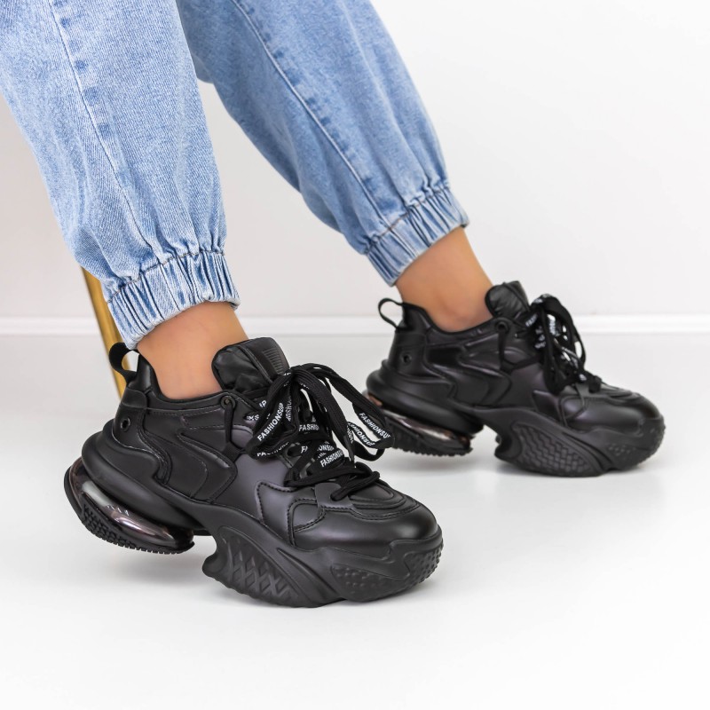 Dámske topánky na platforme 9915 Čierna Mei
