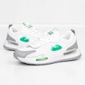 Pánske športové topánky A99 Biely-Zelená | Mei