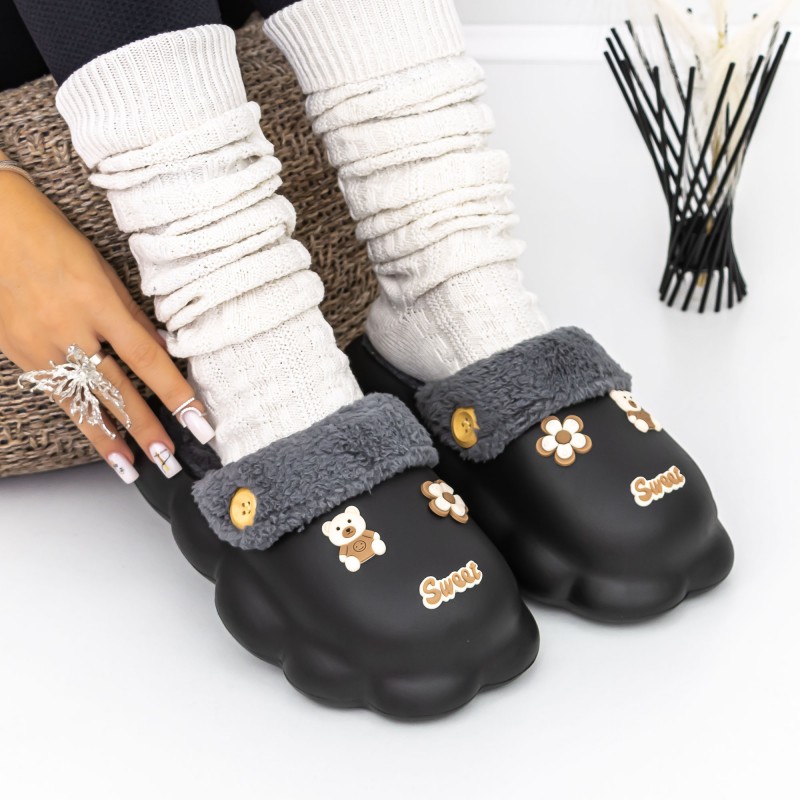 Domáce papuče pre ženy W-25 Čierna | Fashion