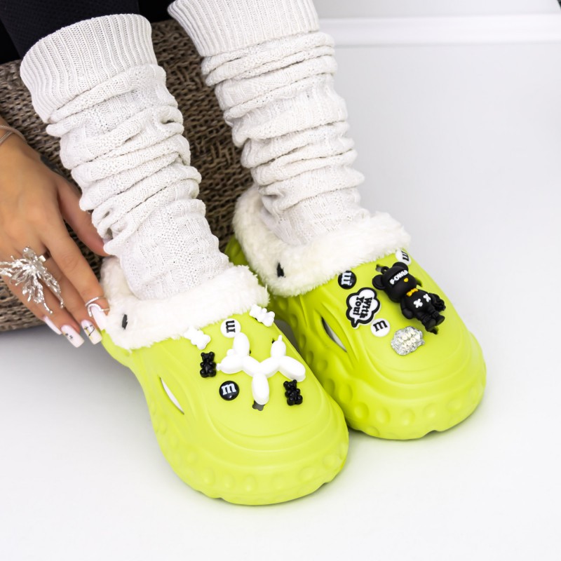 Domáce papuče pre ženy A241-2 Zelená | Fashion