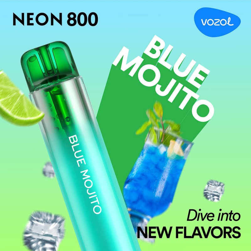 Jednorazová elektronická cigareta NEON800 BLUE MOJITO | VOZOL