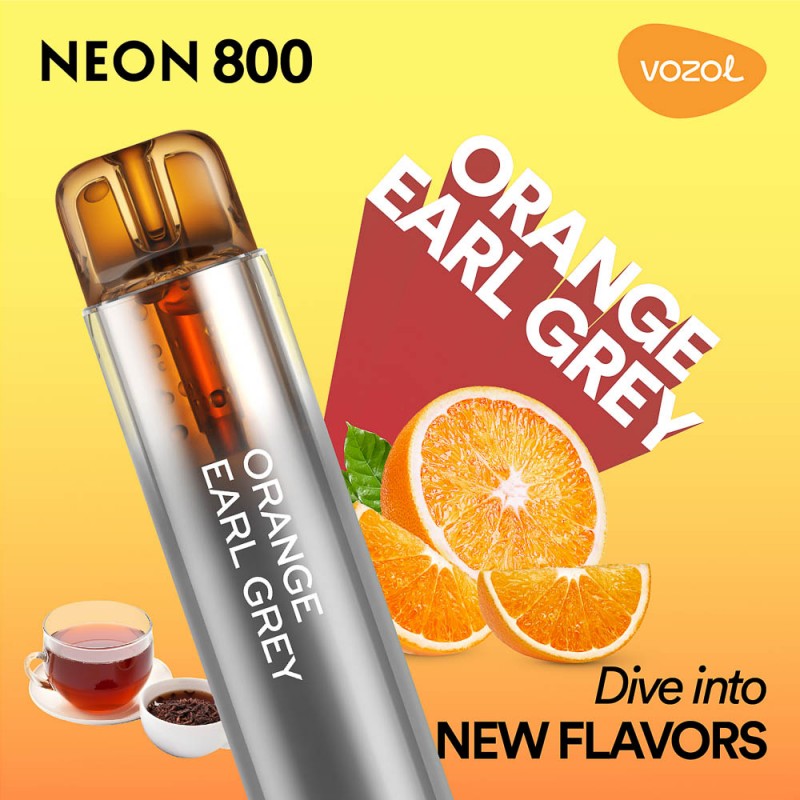 Jednorazová elektronická cigareta NEON800 ORANGE EARL GREY | VOZOL