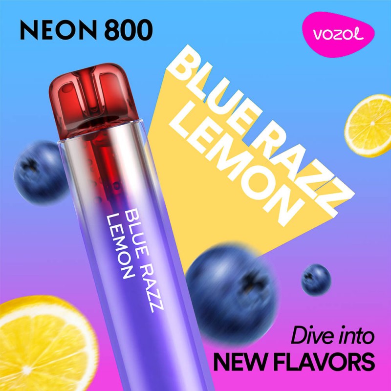 Jednorazová elektronická cigareta NEON800 BLUE RAZZ LEMON | VOZOL