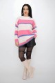 Dámsky sveter OP4 Biely-Ružová | Kikiriki
