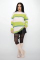 Dámsky sveter OP4 Biely-Zelená | Kikiriki
