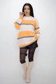 Dámsky sveter OP4 Biely-Oranžová | Kikiriki