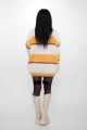 Dámsky sveter OP4 Biely-Oranžová | Kikiriki