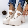 Topánky na platforme 3WL88 Béžová | Mei